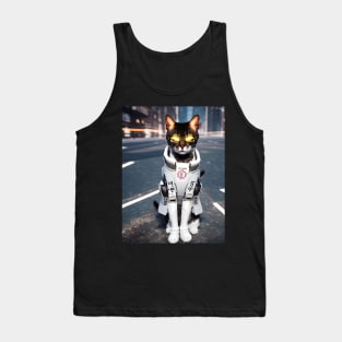 Cyberpunk Cat - Modern Digital Art Tank Top